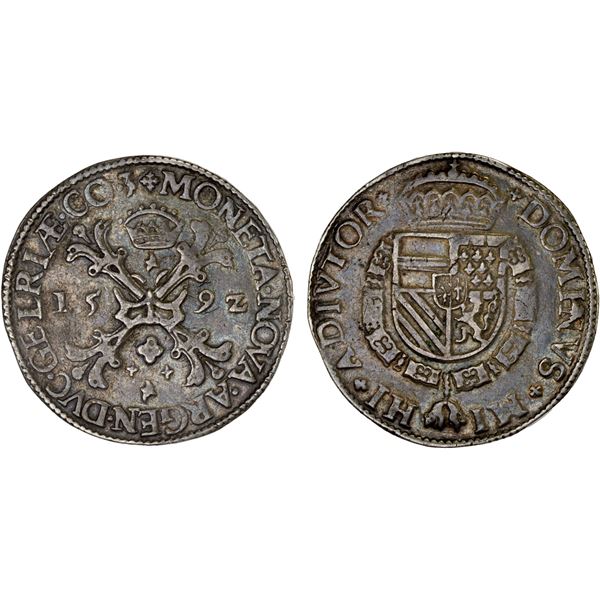 GELDERLAND: United Netherlands, AR Burgundian daalder (28.59g), 1592, F-VF
