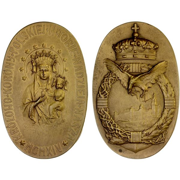 POLAND: AE medal (60.85g), 1914, Unc