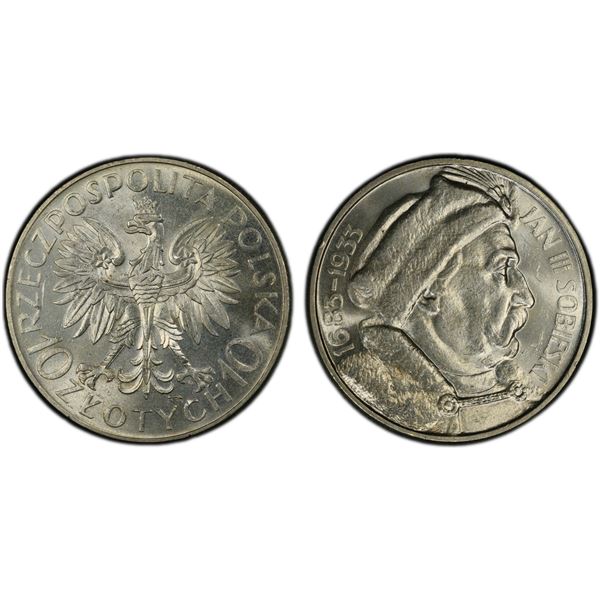 POLAND: Second Republic, AR 10 zlotych, Warsaw, 1933, PCGS MS63