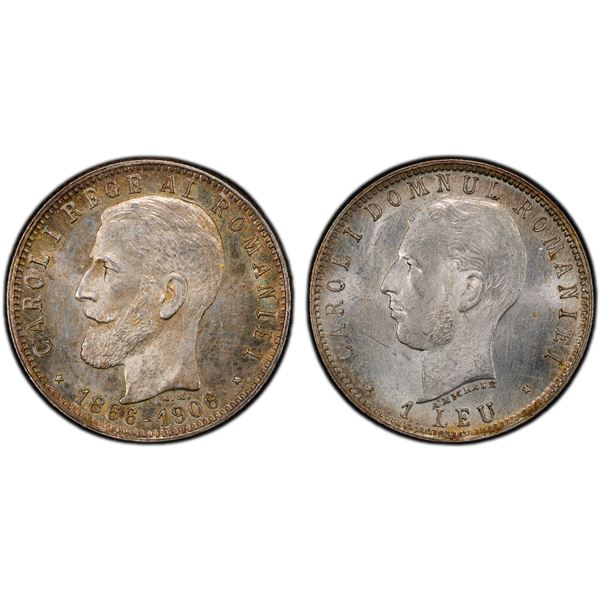 ROMANIA: Carol I, King, 1894-1914, AR leu, 1906, PCGS MS63