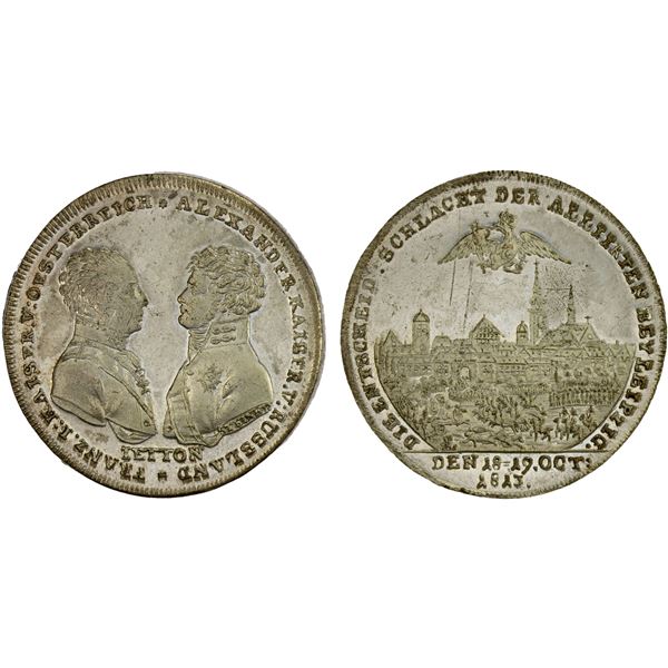 RUSSIA: silvered AE jeton, 1813, Unc