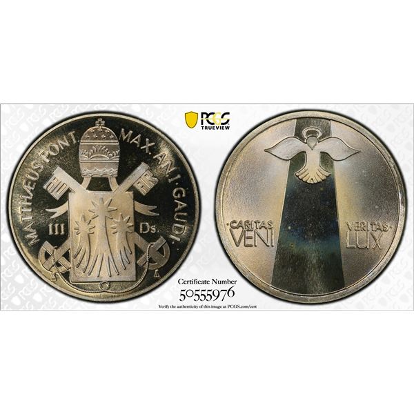 VATICAN: Mathew I, 1989, 3 ducati, year 1, PCGS Proof 69 DCAM