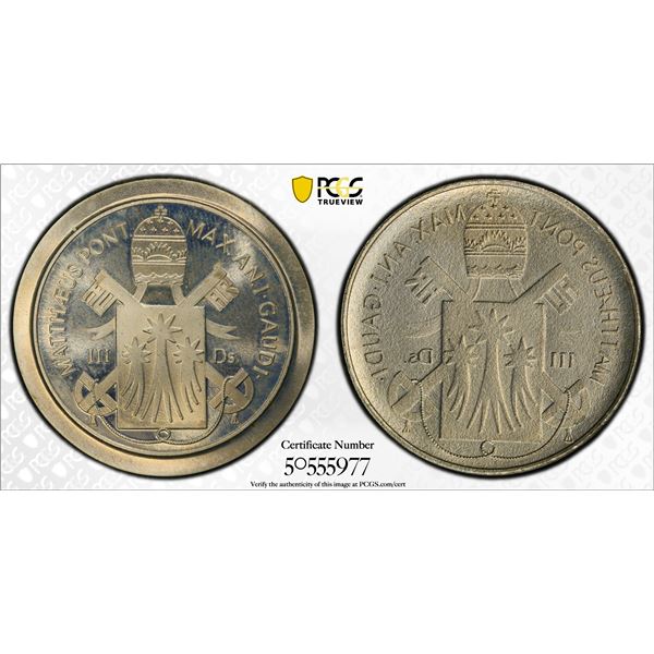 VATICAN: Mathew I, 1989, 3 ducati, year 1, PCGS Proof 68 CAM