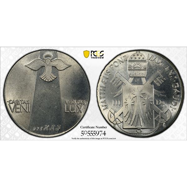 VATICAN: Mathew I, 1989, 3 ducati, year 1, PCGS Proof 69 DCAM