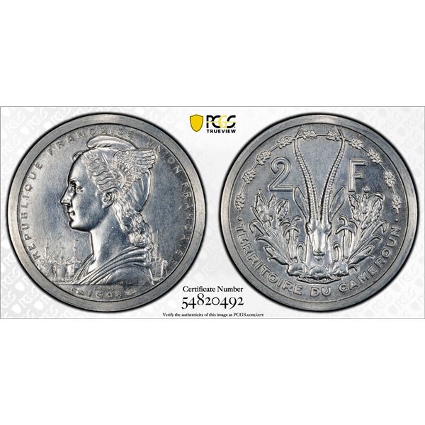 CAMEROUN: French Colony, 2 francs, 1948, PCGS Specimen 64