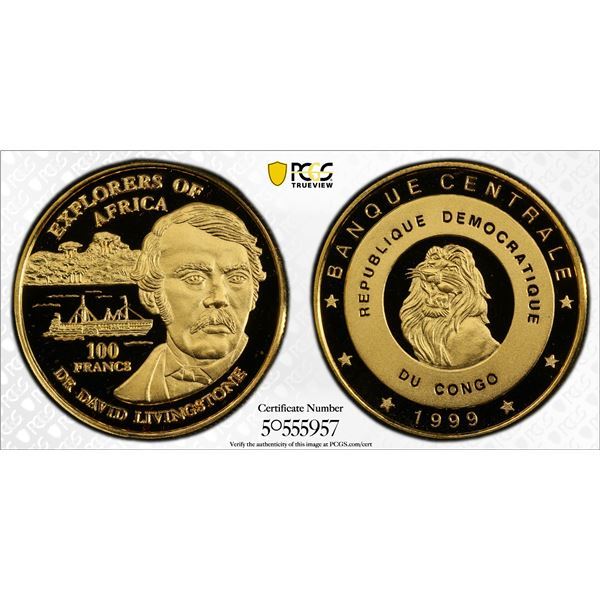 CONGO (DEMOCRATIC REPUBLIC): 100 francs, 1999, PCGS Proof 69 DCAM