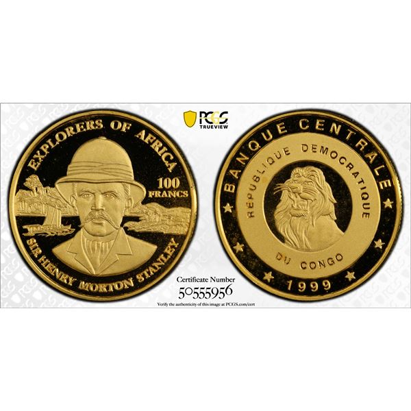 CONGO (DEMOCRATIC REPUBLIC): 100 francs, 1999, PCGS Proof 68 DCAM