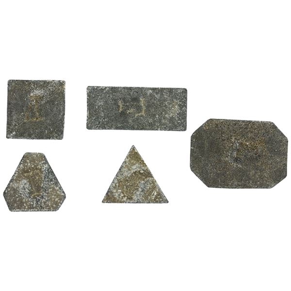GABON: Franceville, SET of 5 tokens, ND (1883)