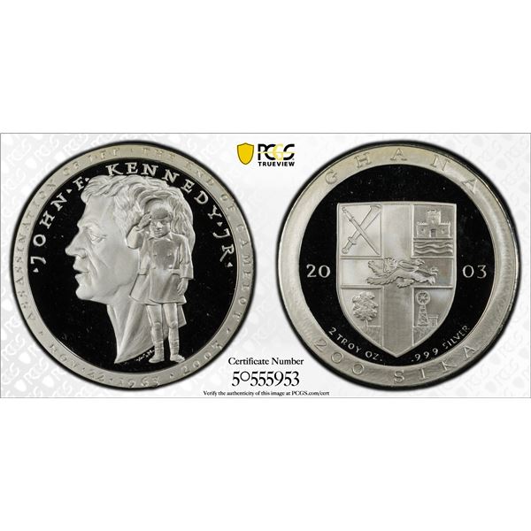 GHANA: Republic, AR 200 sika, 2003, PCGS Proof 67 DCAM