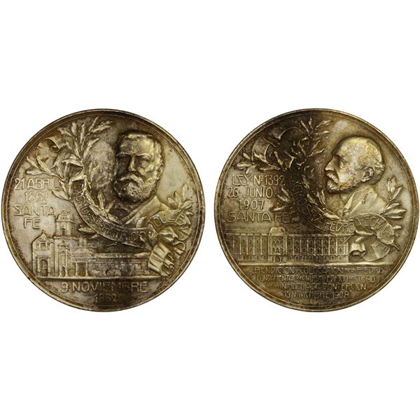 ARGENTINA: Republic, AR medal (116.9g), 1908, AU