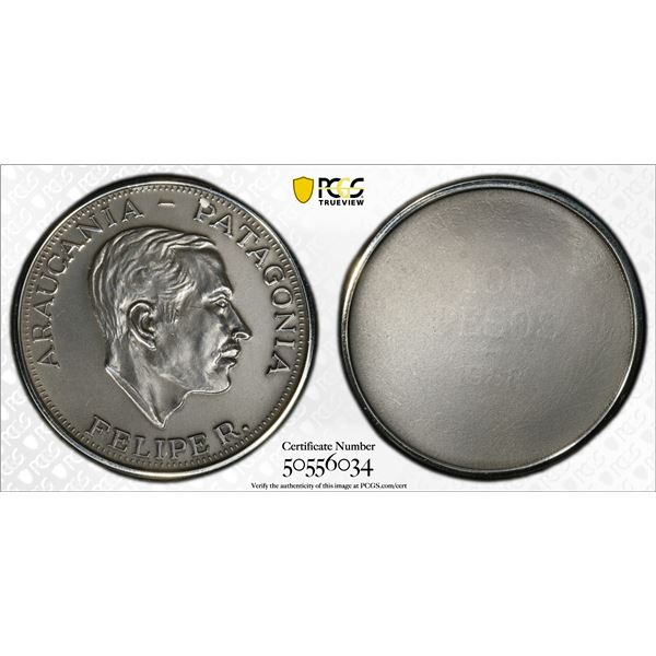 ARAUCANIA AND PATAGONIA: Felipe I, 1952-2014, 100 pesos, ND (1988), PCGS Specimen 64