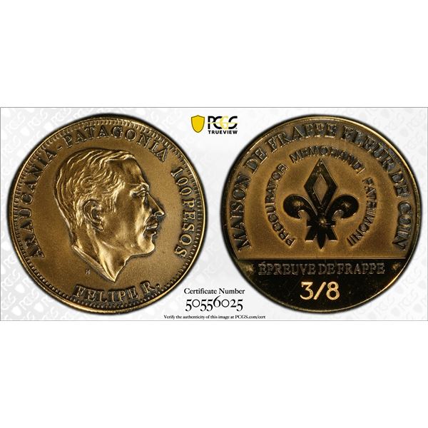 ARAUCANIA AND PATAGONIA: Felipe I, 1952-2014, 100 pesos, ND (1988), PCGS Specimen 64