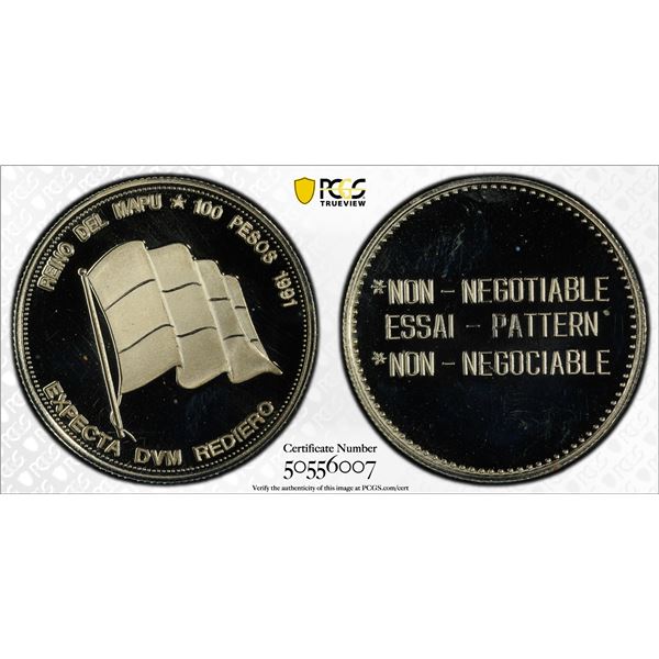 ARAUCANIA AND PATAGONIA: Felipe I, 1952-2014, 100 pesos, 1991, PCGS Specimen 67
