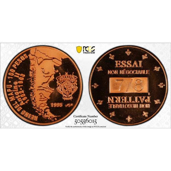 ARAUCANIA AND PATAGONIA: Felipe I, 1952-2014, 100 pesos, 1995, PCGS Specimen 69 RD