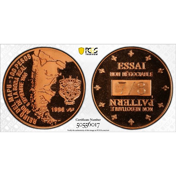 ARAUCANIA AND PATAGONIA: Felipe I, 1952-2014, 100 pesos, 1996, PCGS Specimen 69 RD