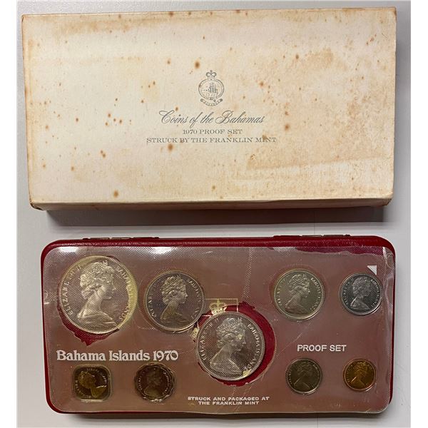 BAHAMAS: Elizabeth II, 1952-2022, 9-piece proof set, 1970, Choice Proof