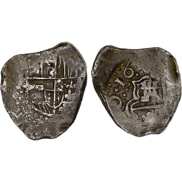 BOLIVIA: Felipe III, 1598-1621, AR 2 reales (5.63g), 16xx (1617-21), VF