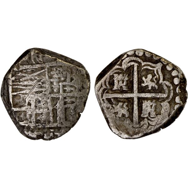 BOLIVIA: Felipe III, 1598-1621, AR 2 reales (6.63g), DM-P, VG-F