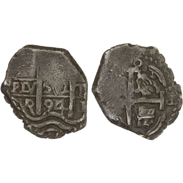 BOLIVIA: Carlos II, 1665-1700, AR 1 real (2.98g) (16)94-P, F-VF