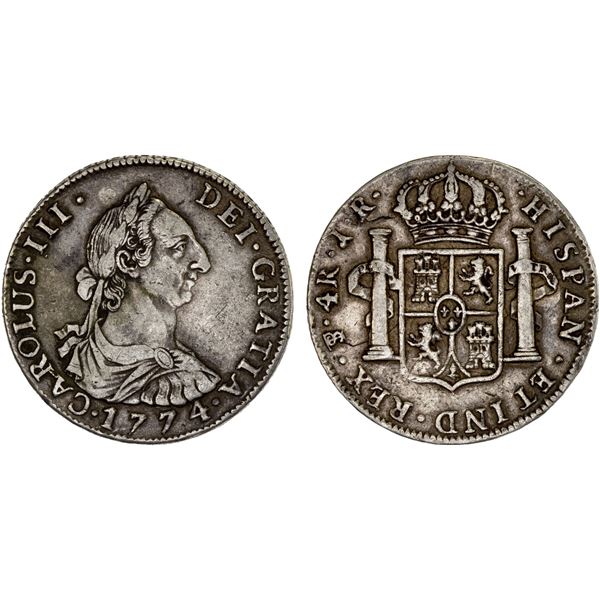 BOLIVIA: Carlos III, 1759-1788, AR 4 reales, Potosí, 1774-PTS, VF