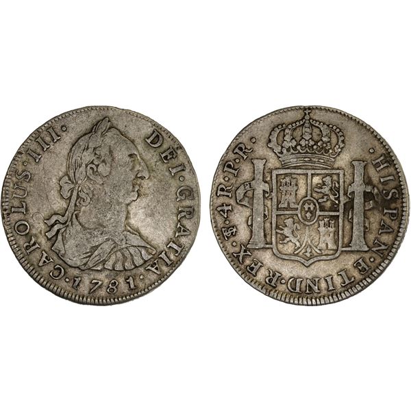 BOLIVIA: Carlos III, 1759-1788, AR 4 reales, Potosí, 1781-PTS, VF