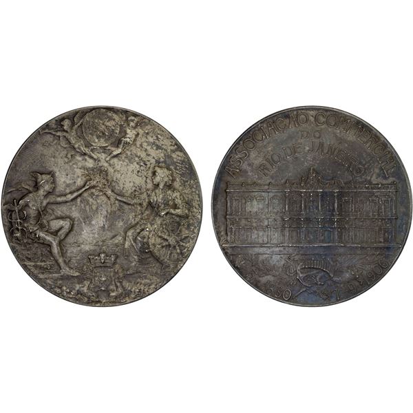 BRAZIL: Republic, AR medal (64.99g), 1906, AU
