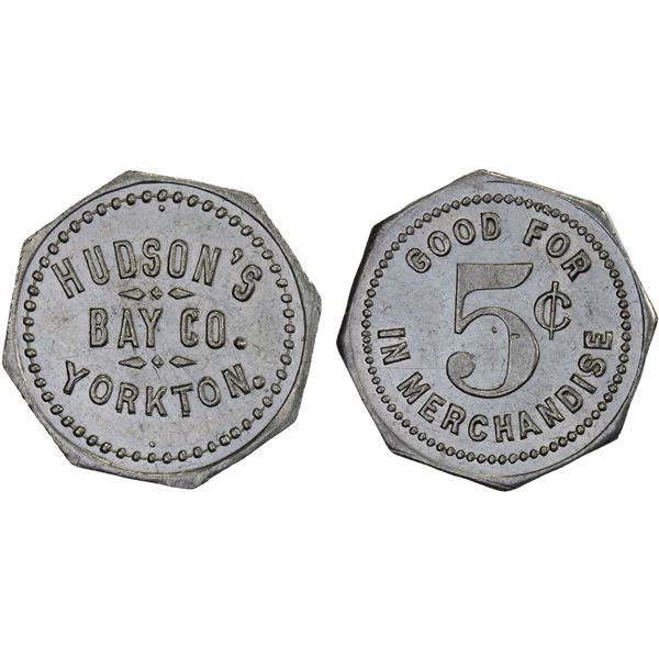 CANADA: 5 cents token (0.86g), ND (after 1898), XF