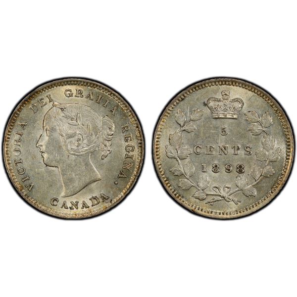 CANADA: Victoria, 1858-1901, AR 5 cents, 1898, PCGS MS62