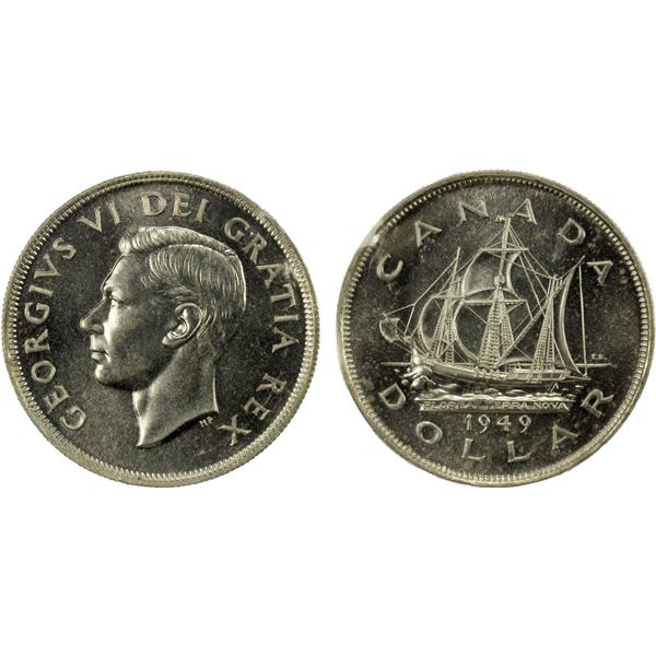 CANADA: George VI, 1936-1952, AR dollar, 1949, MS66