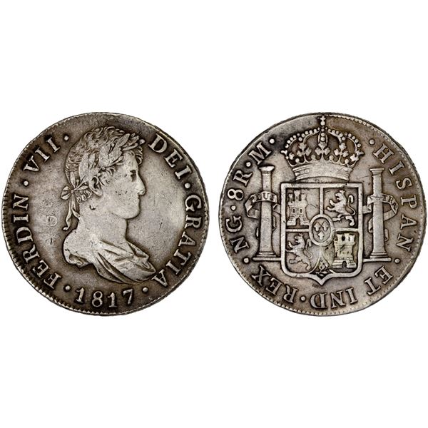 GUATEMALA: Fernando VII, 1808-1821, AR 8 reales, 1817-NG, VF