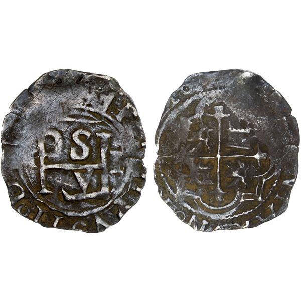 MEXICO: Felipe II, 1556-1598, AR 1/2 real (1.65g), ND (1589-98)-Mo, Fine