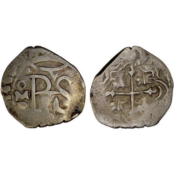 MEXICO: Felipe III, 1598-1621, AR 1/2 real (1.47g), 1609-Mo, F-VF