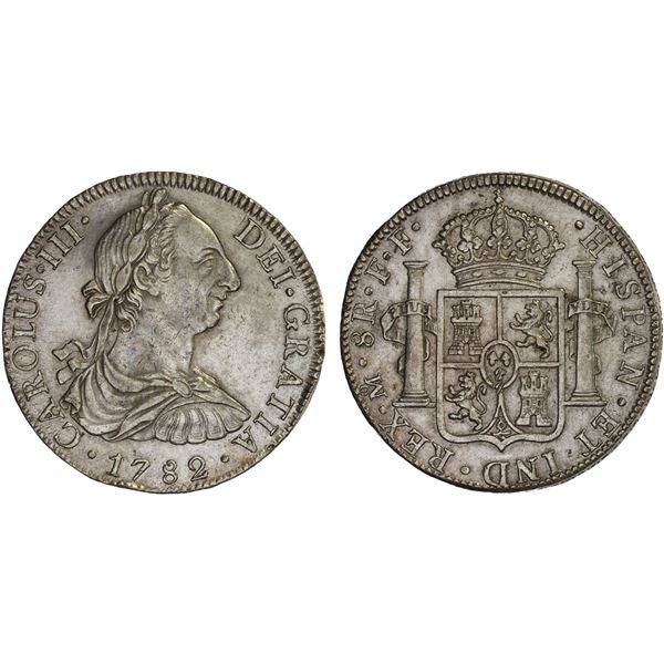 MEXICO: Carlos III, 1759-1788, AR 2 reales, 1782-Mo, XF