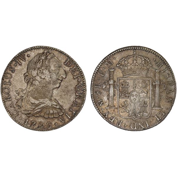 MEXICO: Carlos IV, 1788-1808, AR 8 reales, 1790-Mo, XF
