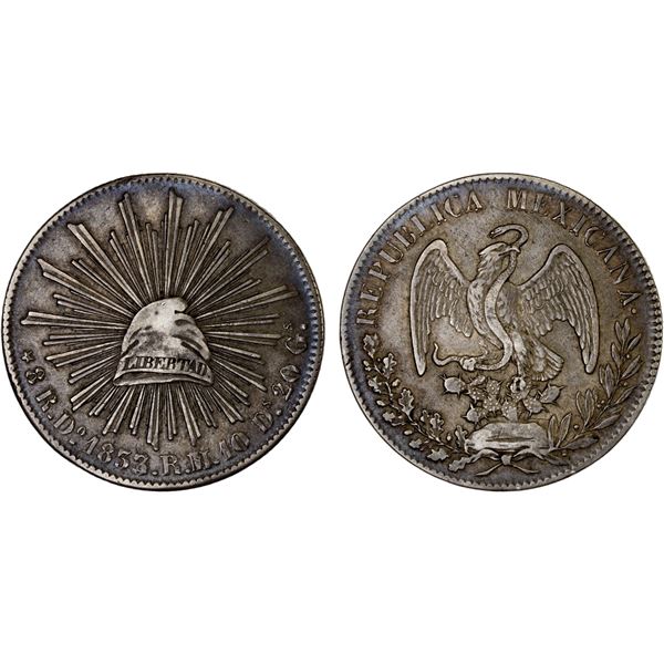 MEXICO: Republic, AR 8 reales, 1833/2-Do, F-VF
