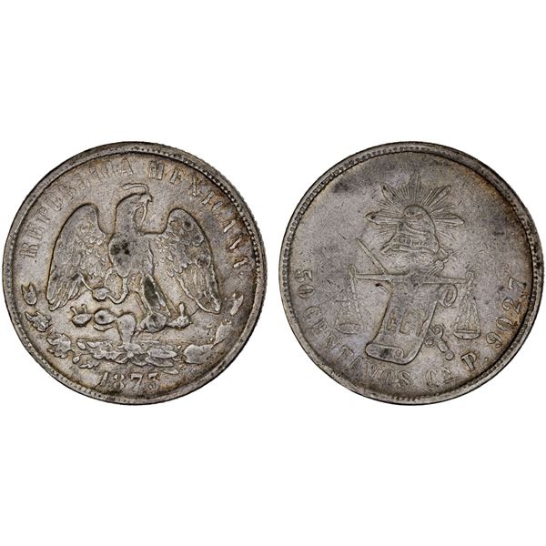 MEXICO: Republic, AR 50 centavos, 1873-Cn, VG-F