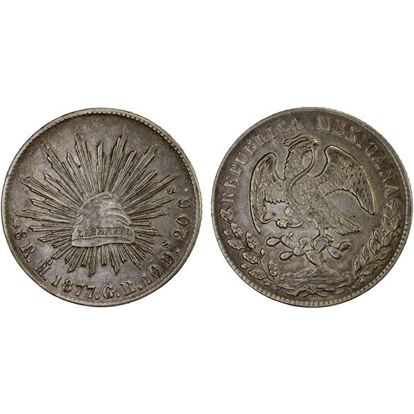 MEXICO: Republic, AR 8 reales, 1877-Ho, Choice VF