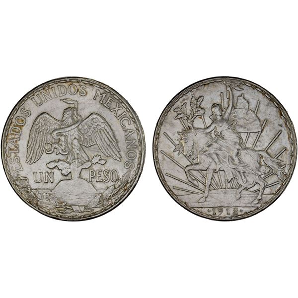 MEXICO: Estados Unidos, AR peso, 1912, XF