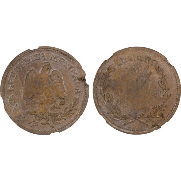 MEXICO: Revolutionary Issue, AE 10 centavos, Campo Morado, Guerrero, 1915-GRO, NGC MS62 BN