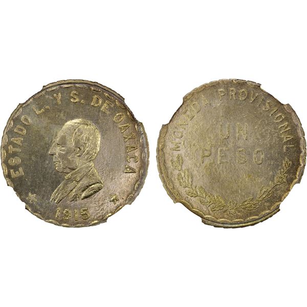MEXICO: Revolutionary Issue, AR 50 centavos, Oaxaca, 1915, NGC MS62