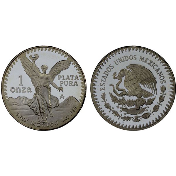 MEXICO: Estados Unidos, AR onza, 1987-Mo, Choice Proof