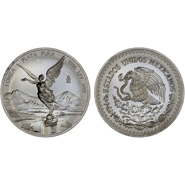 MEXICO: Estados Unidos, AR onza, 1996-Mo, Gem Unc