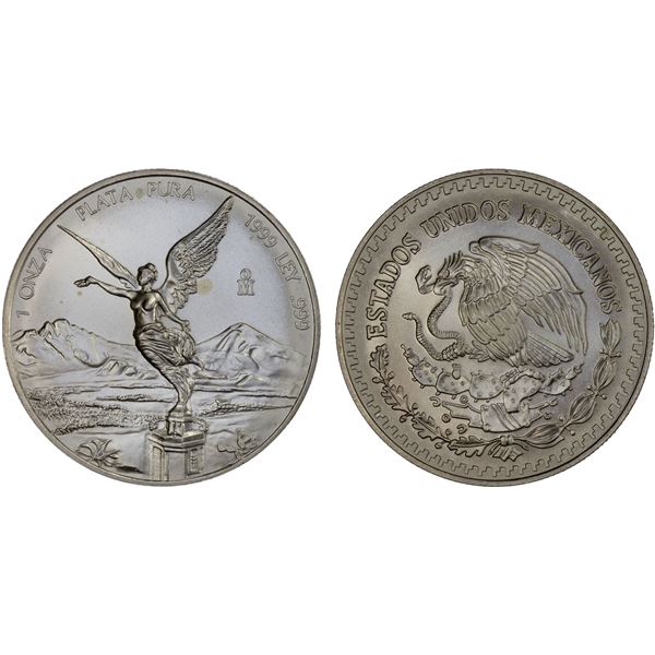 MEXICO: Estados Unidos, AR onza, 1999-Mo, Gem Unc