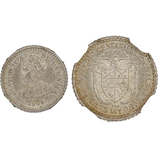 PANAMA: Republic, AR 2-1/2 centesimos, 1904, NGC MS65