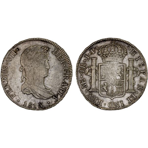 PERU: Fernando VII, 1808-1822, AR 4 reales, 1816-LIMAE, XF