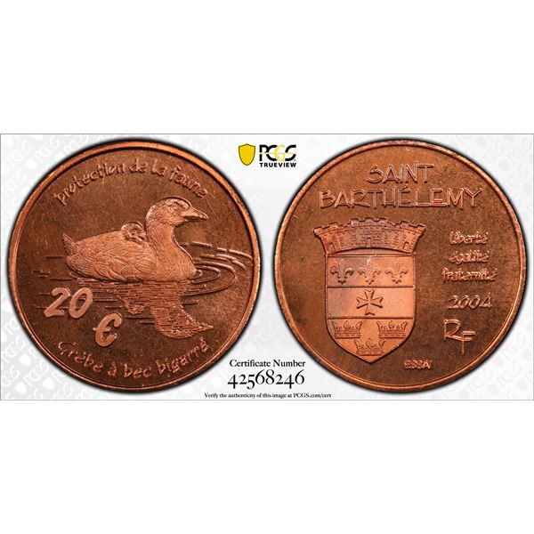 ST. BARTHÉLEMY: Fantasy Issues, AE 20 euro, 2004, PCGS MS67 RD