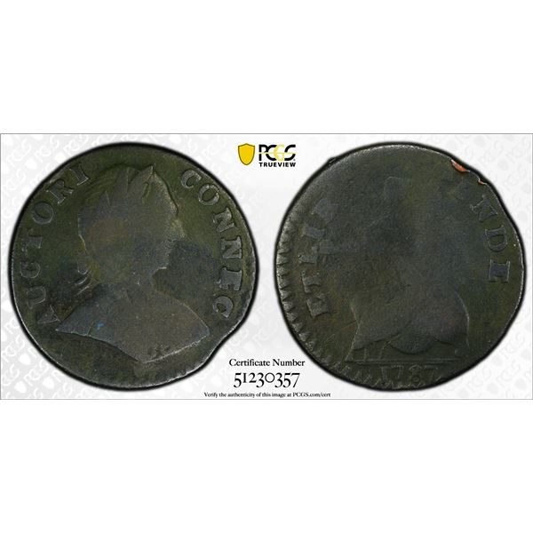 UNITED STATES: AE halfpenny, 1787, PCGS G6