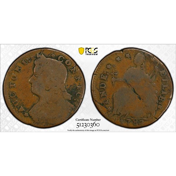 UNITED STATES: AE halfpenny, 1787, PCGS G6