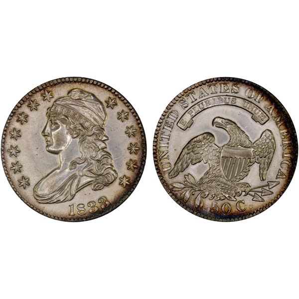 UNITED STATES: AR 50 cents, 1833, ANACS Net EF40