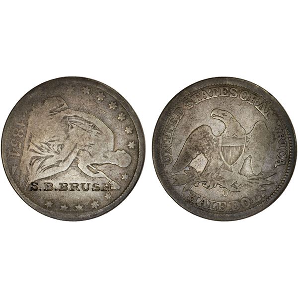 UNITED STATES: AR counterstamped 50 cents, ND (1854-O), VG